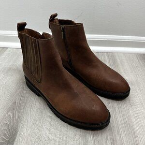 FRANKIE4 Sage Chelsea Boots Womens 11 Brown Leather Ankle Zip Comfortable Shoes
